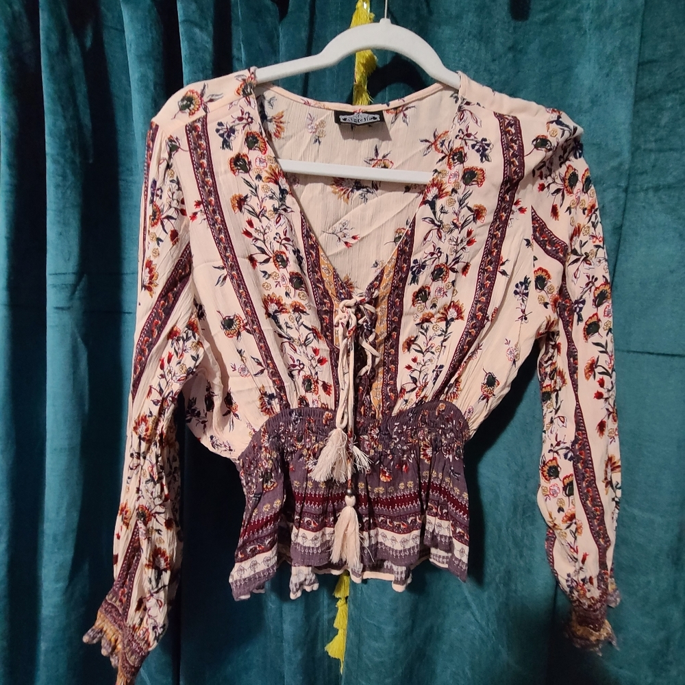 Angie peasant boho top